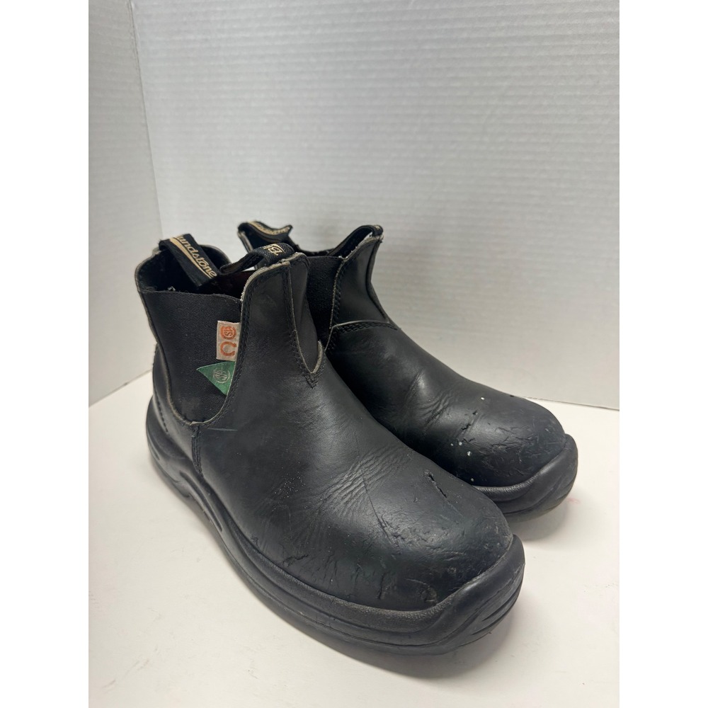 Blundstone 163 Black Leather Steel Toe Safety Work Boots Mens AU 7.5 US 8.5